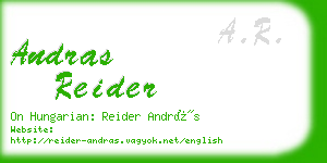 andras reider business card